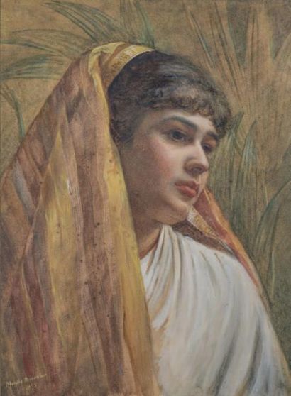 Blanche F. MACARTHUR (1870-1903) Portrait d'orientale
Pastel
Signé en bas à gauche
40...