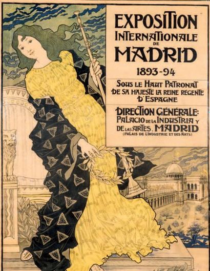 GRASSET EXPOSITION INTERNATIONALE DE MADRID 1893 - Affiches Artistiques - 83x123...