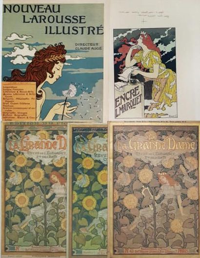 GRASSET 3 couvertures de la revue “La Grande dame” 20x28cm, 1 lithographie “Encre
Marquet”...