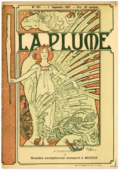 Alphonse MUCHA Couvertures: “Cocorico”, “L'Image”, “Dictionnaire des Arts Décoratifs”,...