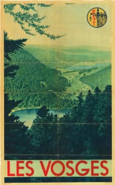 null LES VOSGES ET LES CHEMINS DE FER DE L'EST Remiremont. Les Vosges. 2 affiche...