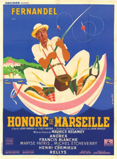 null HONORE DE MARSEILLE Maurice REGAMEY - 1956 - 3 affiches pliées en très bon état....