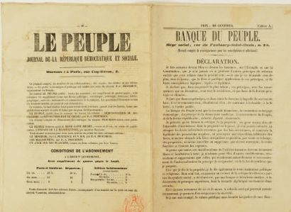 null PROUDHON, LA BANQUE DU PEUPLE Acte de création de la Société. 16 pages. la Banque...