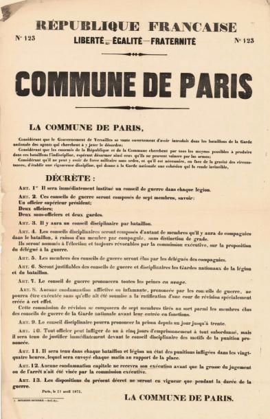 null 79 AFFICHES DE LA COMMUNE DE PARIS - 1871
45x60 et 60x90cm
La Commune de Paris...