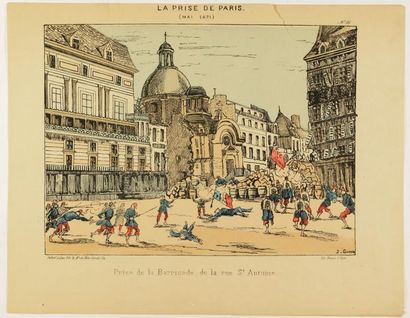 null LA PRISE DE PARIS, MAI 1871 21 estampes en couleurs en bon état. 26x36cm