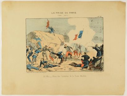 null LA PRISE DE PARIS, MAI 1871 21 estampes en couleurs en bon état. 26x36cm