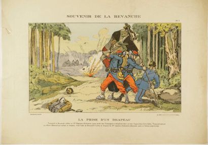 null SOUVENIR DE LA REVANCHE 1870/1914 4 lithographies en couleur par Bataille.
On...