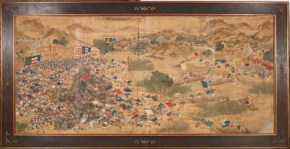 CHINE - Époque GUANGXU (1875 - 1908) 
La bataille entre l'armée impériale des Qing...