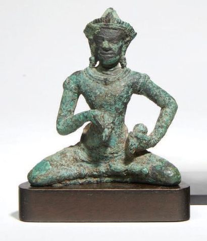 CAMBODGE - Période khmère, ANGKOR VAT, XIe/XIIe siècle 
Statuette de Vajrasattva...