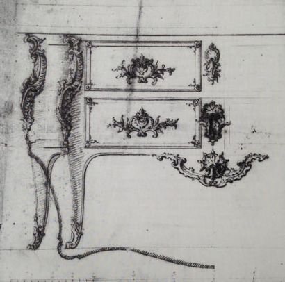 Bernard II VANRISAMBURGH (Ap. 1696 - V. 1766) Exceptionnelle commode de forme galbée...