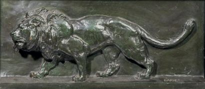 D'après Antoine-Louis BARYE (1795-1875) Lion de la colonne de Juillet.
Epreuve en...