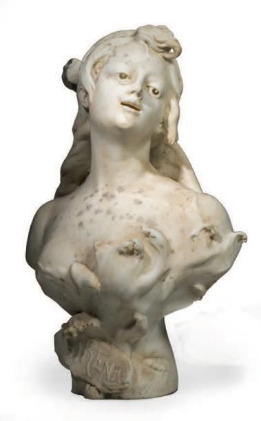 A. PIAZZA, XIXe-XXe siècle Sirène
Sculpture en marbre signée et titrée.
H. 57 cm....