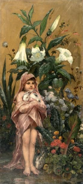 Suiveur de Guillaume DUBUFE L'enfance, circa 1890
Huile sur toile non signée
152...
