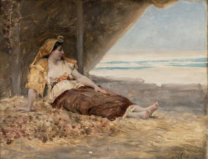 Jules Arséne GARNIER (1847-1889) Cleopatra vendeuse d'oignons, circa 1880
Huile sur...