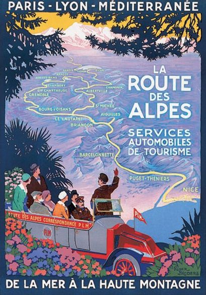 null La Route des Alpes 1920 BRODERS ROGER Services Automobiles de Tourisme. Paris...