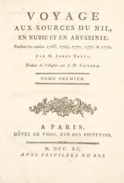 BRUCE Jacques Voyage aux sources du Nil, en Nubie et en Abyssinie, pendant les années...