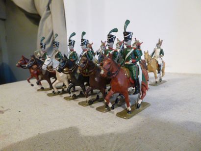 null 1er Empire. France. Dragons de la Garde 

(7 cavaliers) et chasseurs à cheval	

(6...
