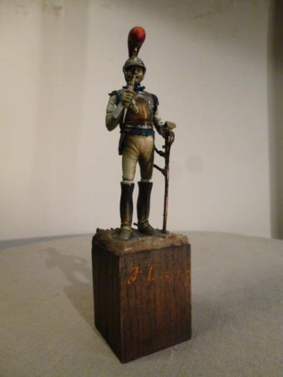 null France. 1er Empire. Officier de carabiniers. Sculpture de 90mm de Charles Conrad,...