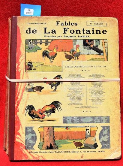 null «Fables de La Fontaine». 4 volumes. Editions Tallandier 1906. Albums in-4°cartonnés...