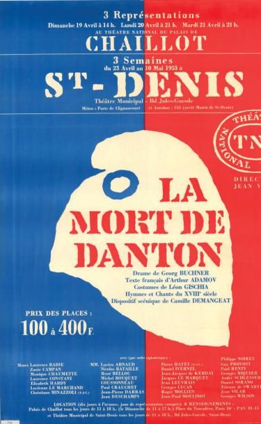 null THEATRE NATIONAL POPULAIRE (Jean VILAR)
Affiche originale pour la Mort de Danton...