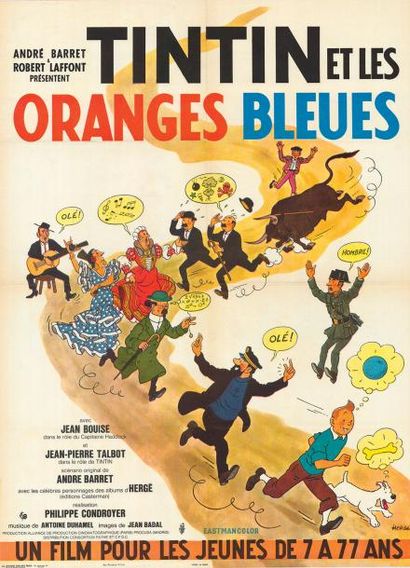 HERGÉ TINTIN ET LES ORANGES BLEUES CONDROYER Philippe - 1964
Affiche pliée en très...