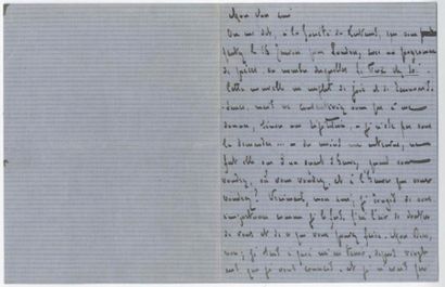 GEORGES COURTELINE 2 Lettres autographes signées (1 page in-8 et 3 pages in-12) à...