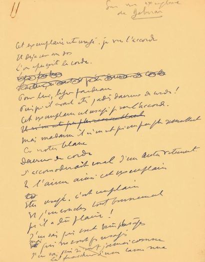 Sacha GUITRY Pour un exemplaire de Deburau - Manuscrit autographe, 2 pages in-4....