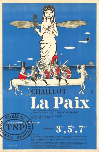 null THEATRE NATIONAL POPULAIRE (Jean VILAR) 2 affiches originales: Les Rustres,...