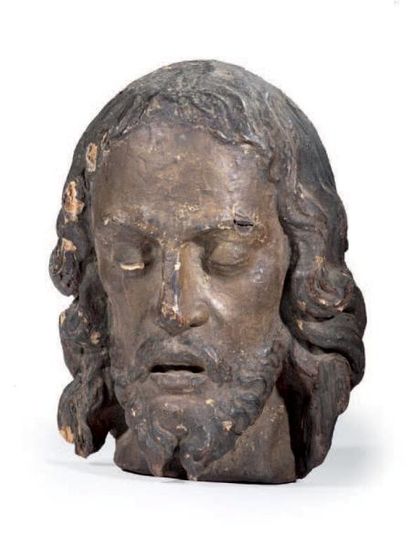 null Tête de Christ
Bois sculpté polychrome.
France XVIIe siècle.
H. 25 cm.
(accidents...
