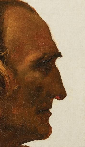 Attribué à Théodore GERICAULT (1791 - 1824) Portrait d'homme de profil
Toile 46,5...