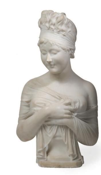 D'après Joseph CHINARD Buste de Madame Récamier
Sculpture en marbre
Fin du XIXe siècle
H....