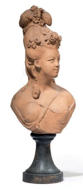 ÉCOLE FRANÇAISE, fin XIXe siècle Buste de fillette
Terre cuite
H. 27 cm (acciden...