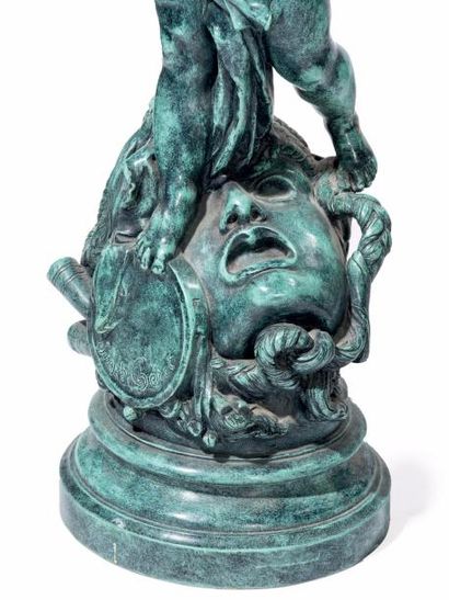 D'après Joseph CHERET (1838-1894) Enfant aux masques ou la Comédie
Epreuve en bronze...