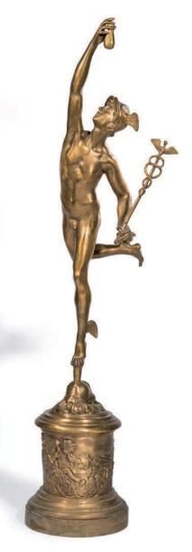 Jean de Bologne d'après Mercure ailé
Epreuve en bronze à patine dorée, sur une base...