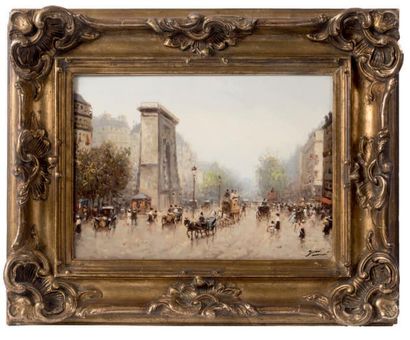 Joaquin MIRO (1849-1914) Vues de Paris, circa 1910
Paire d'huiles sur panneau
Chaque...