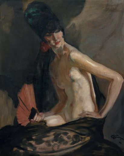 Jean-Gabriel DOMERGUE (1889-1962) Espagnole à l'éventail, 1926
Huile sur toile
Signée...
