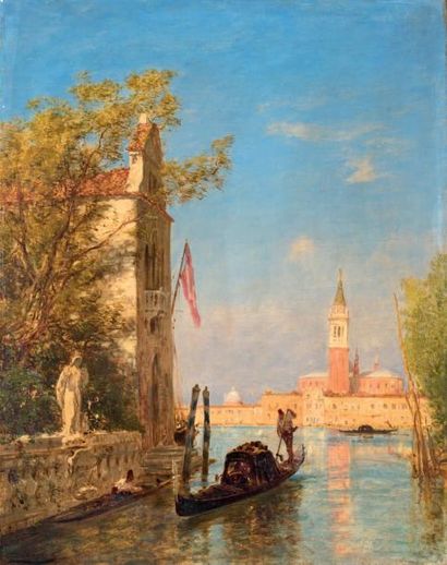 Félix ZIEM (1821-1911) Venise, les jardins français
Huile sur toile
Signée en bas...