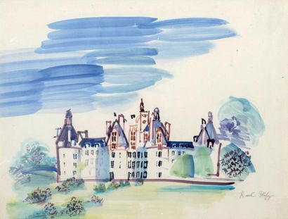 Raoul DUFY (1877-1953) Le château, circa 1937
Aquarelle
Signée en bas à droite
50...