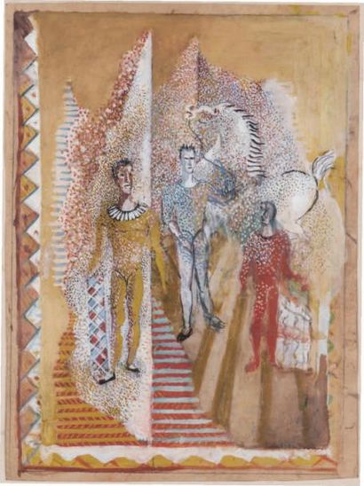 Serge FERAT (1881-1958) Scène de cirque
Gouache
Non signée
18 x 13,5 cm