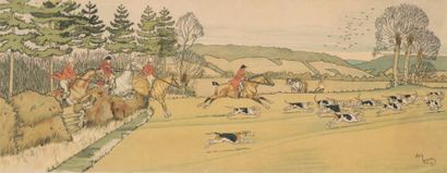 Harry Eliott (1882-1959) Six scènes de chasse à courre
Estampe, signée dans la planche
16...