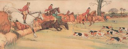 Harry Eliott (1882-1959) Six scènes de chasse à courre
Estampe, signée dans la planche
16...