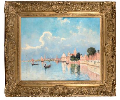 Marie-Joseph LEON CLAVEL (1850-1923) dit IWILL Vue de Venise Huile sur toile Signée...