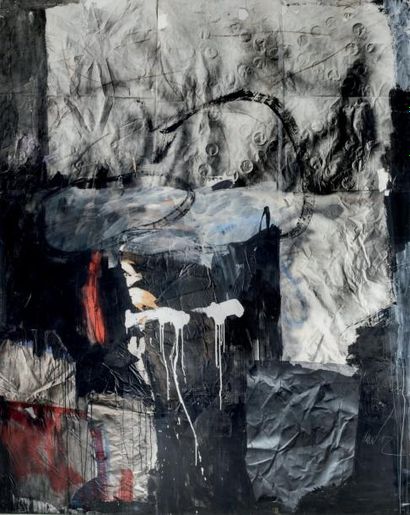 Antoni CLAVE (1913-2005) Sans titre, 1992
Peinture sur papier et collage marouflé...