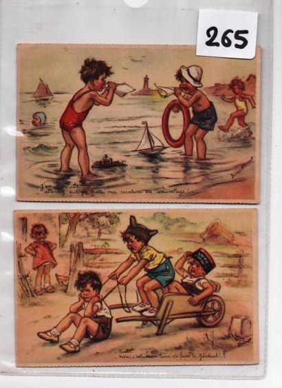 Lot de 2 cartes postales «Colonies de Vacances».
Cartes...