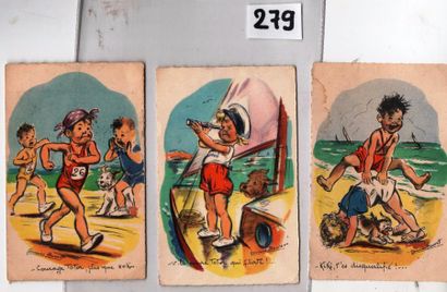 null Lot de 3 cartes postales «sport» éditeur M.D. Paris.
Cartes: «Courage, Totor,...