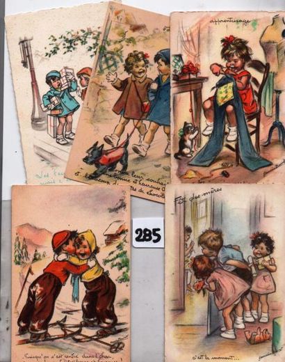 Lot de 5 cartes postales éditeur M.D. Paris.
Cartes:...
