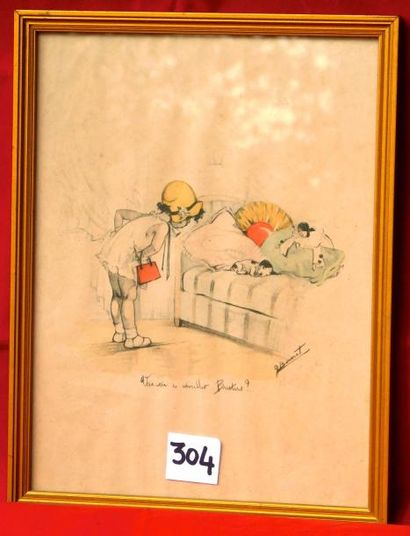 null «Vas-tu te réveiller Brutus ?».
Gravure couleurs format 18 x 24 cm, signée dans...