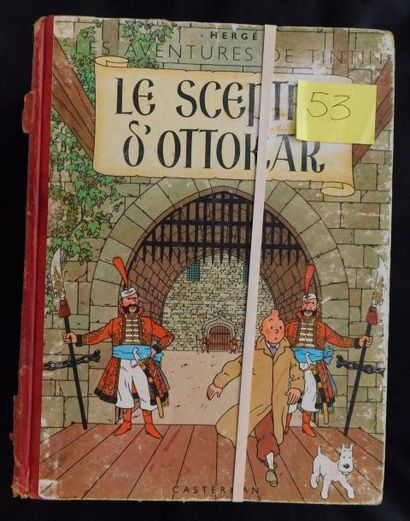 null «TINTIN».
Lot de 12 albums Casterman, années 50. Volumes usagés en état méd...