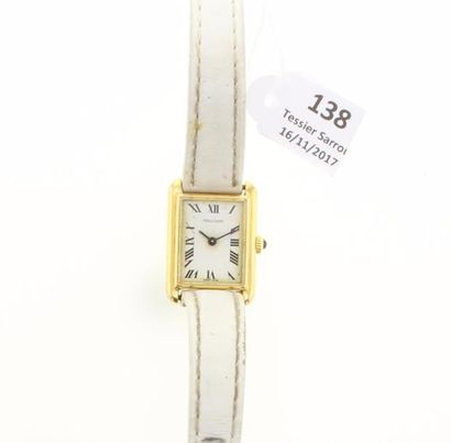 JAEGER LECOULTRE Montre bracelet, boîtier en or jaune 18K (750°/00) cadran blanc...