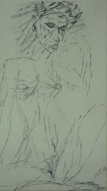 HENRIM Femme / Sanguine sur papier / 43 x 29 cm